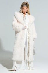 MANCHESTER HOODED FAUX FUR IN IVORY