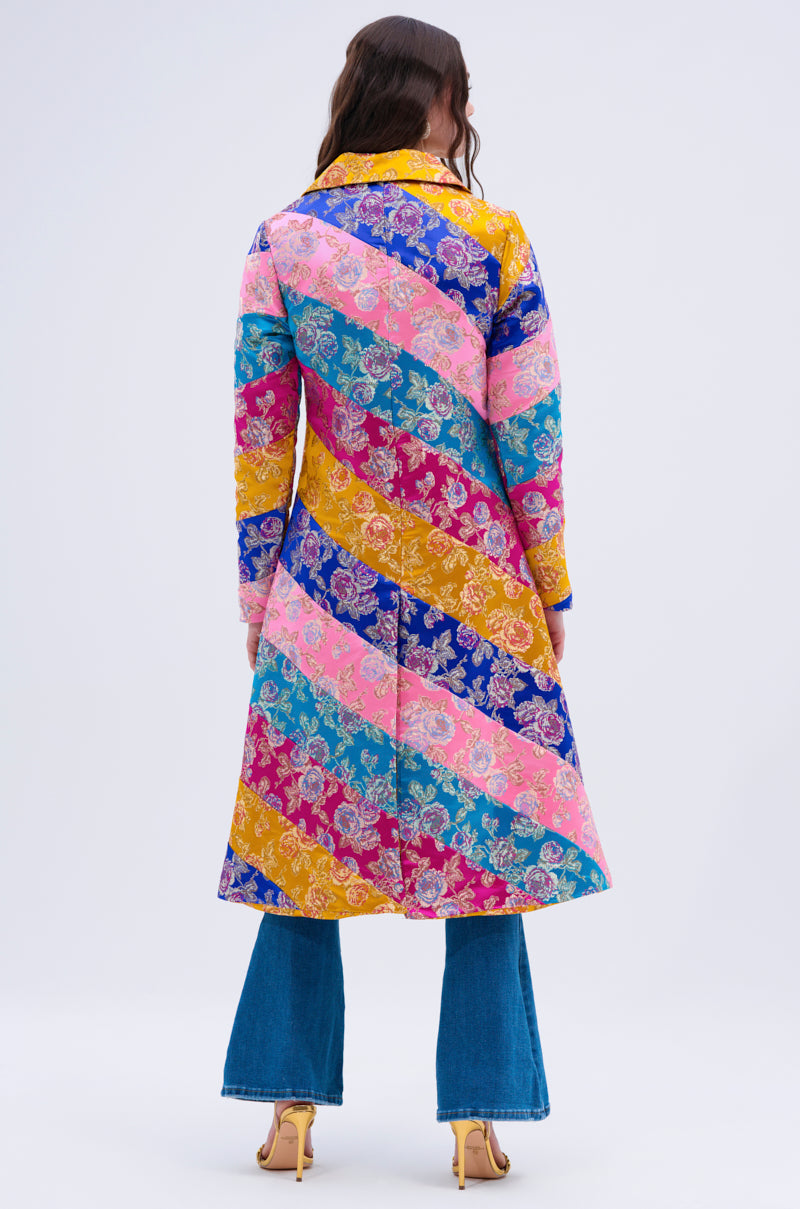 BIASED PATCHWORK BROCADE TRENCH