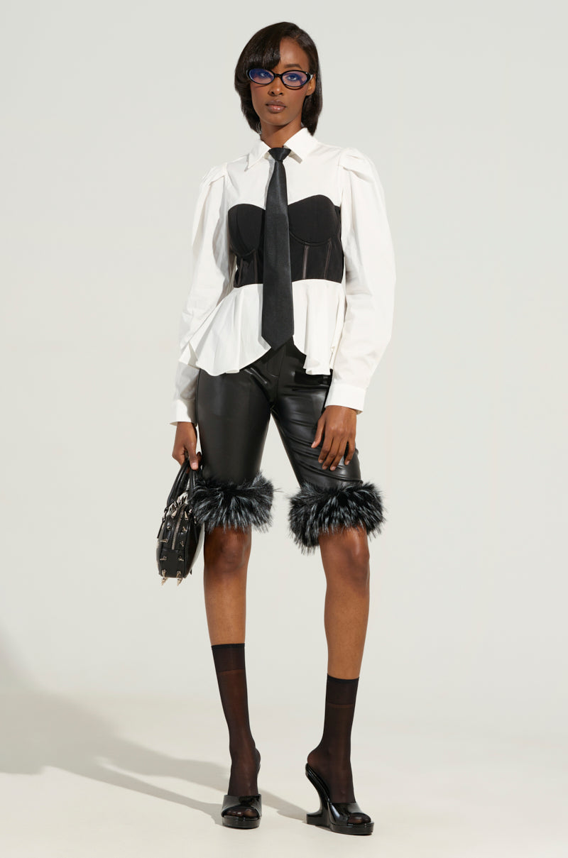 LETS TALK BUSINESS BUTTON DOWN TOP