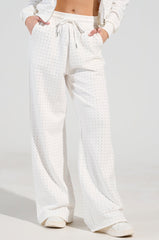 BUBBLES RHINESTONE EMBELLISHED SWEATPANT IN WHITE
