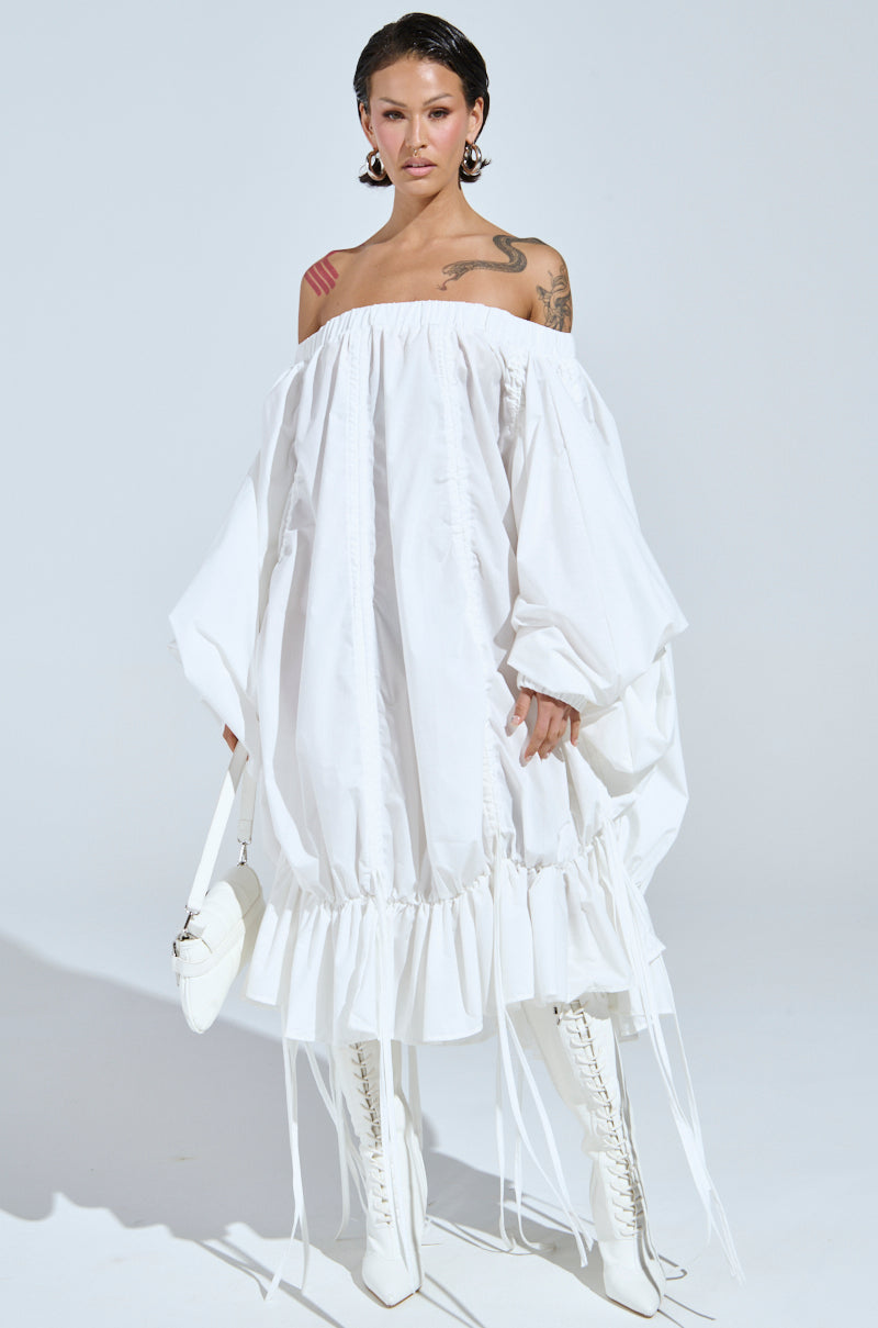 FREE AS CAN BE MINI DRESS IN WHITE