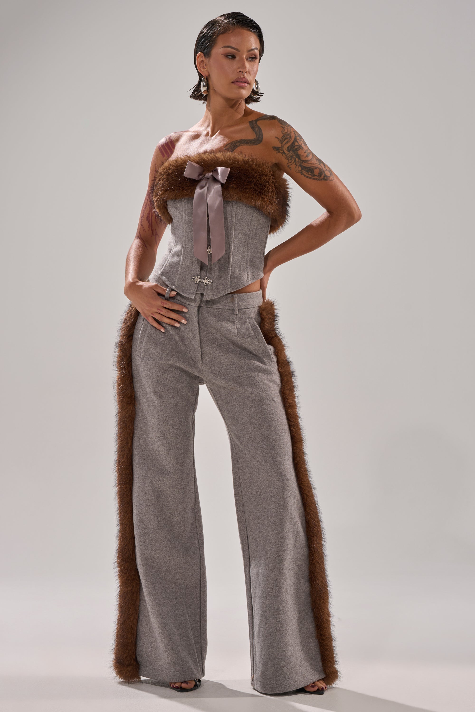 HALLE FUR TRIM CORSET