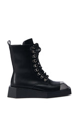 AZALEA WANG PEMA BLACK FLAT BOOTIE