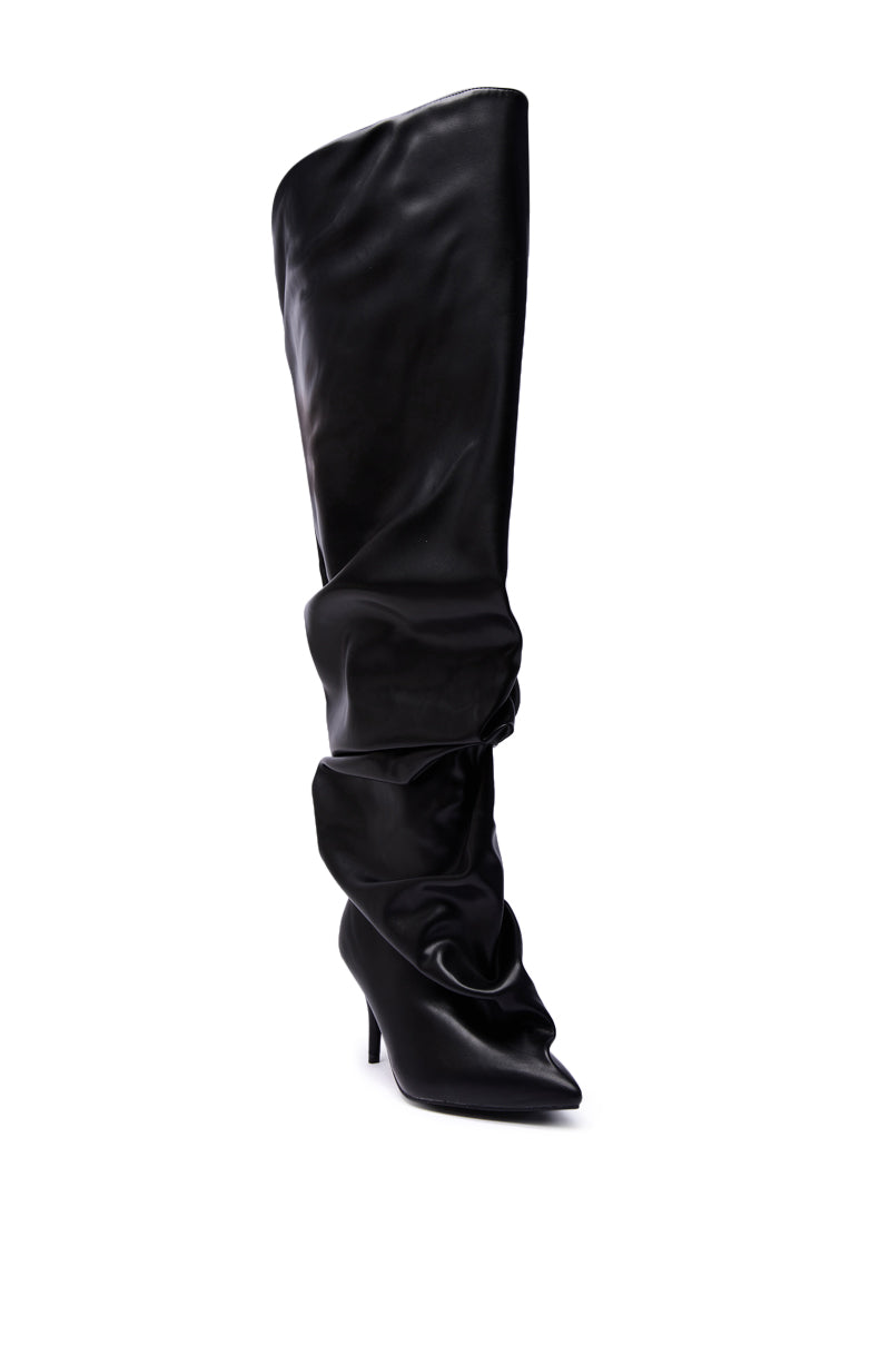 AZALEA WANG RUBIUS BLACK EXTREME RUCHED BOOT