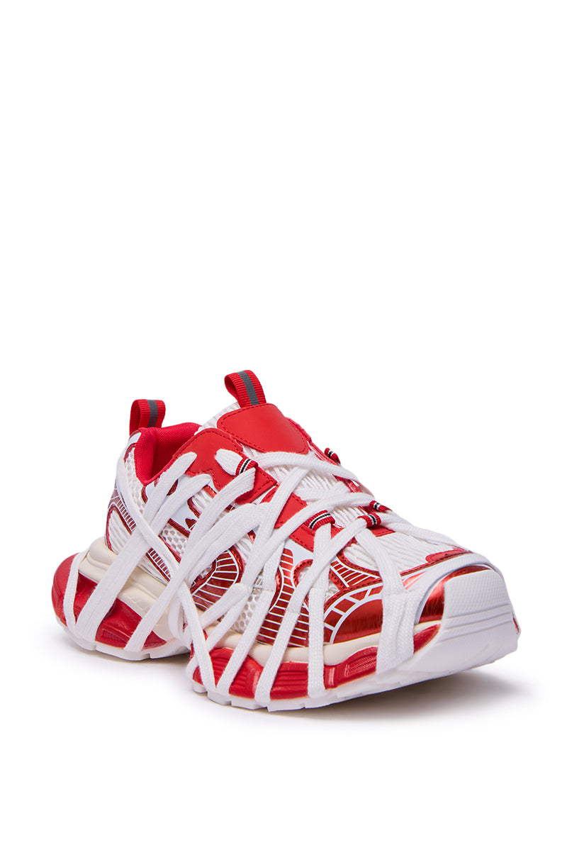 AZALEA WANG SELIE RED FLAT SNEAKER