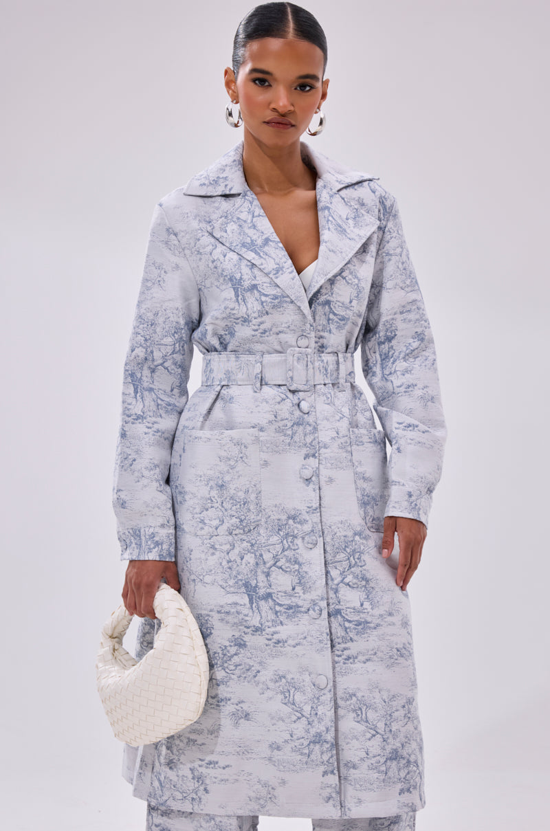BOOKED N BUSY JACQUARD TRENCH