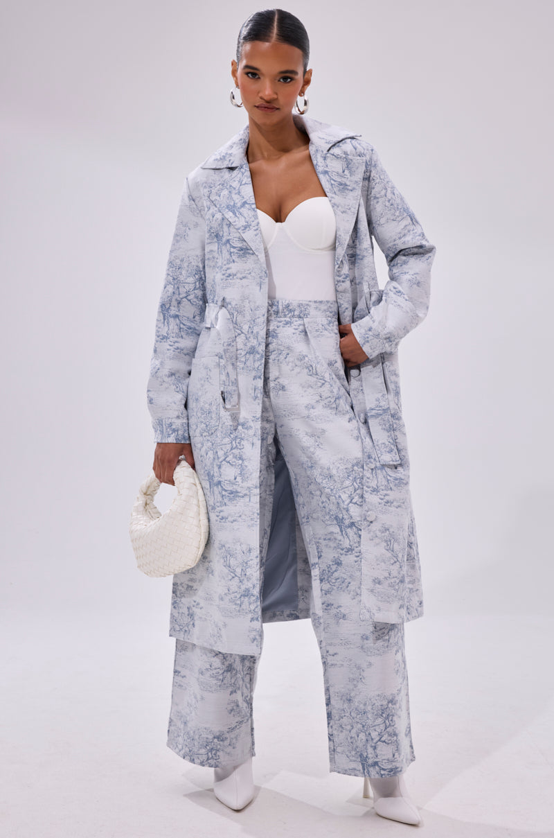 BOOKED N BUSY JACQUARD TRENCH