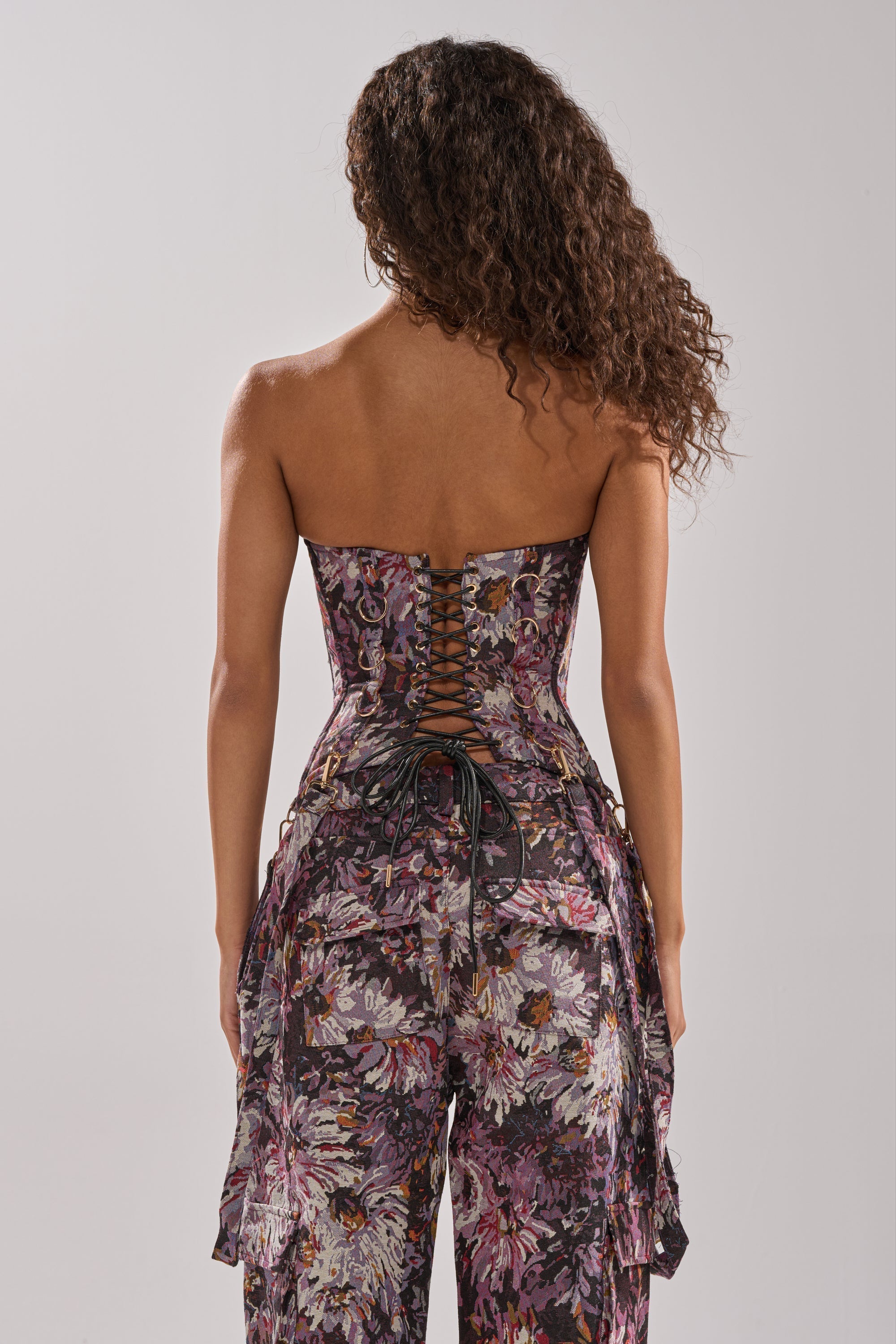 ABOVE THE MIDDLE FLORAL CORSET