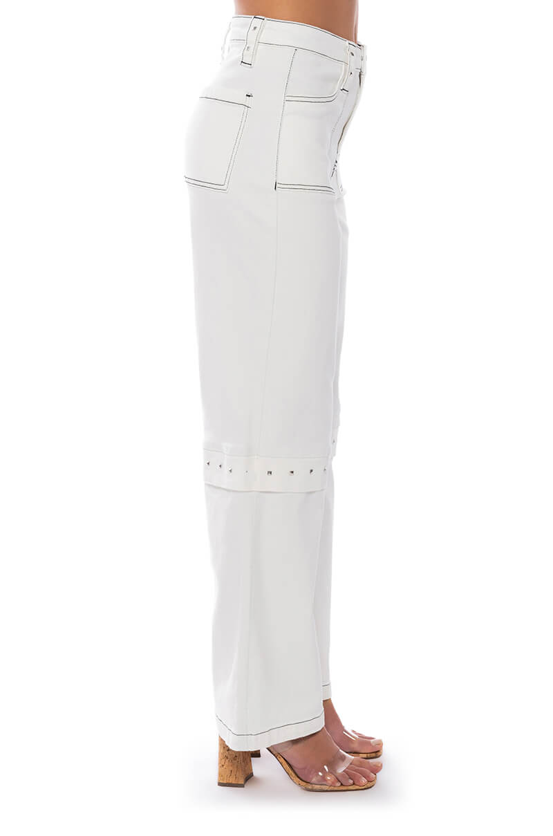 ADDY HARDWARE EMBELLISHED RELAXED FIT JEANS