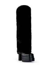 AZALEA WANG COCO FUR FOLD OVER BOOT IN BLACK